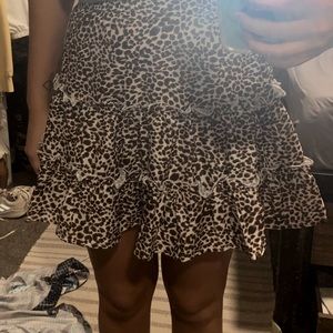 Cheetah ruffled skirt